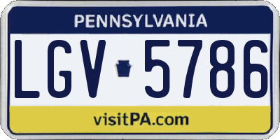 PA license plate LGV5786
