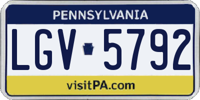 PA license plate LGV5792