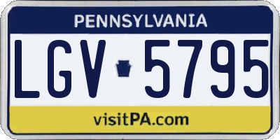 PA license plate LGV5795