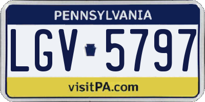 PA license plate LGV5797