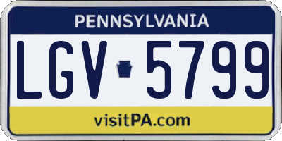 PA license plate LGV5799