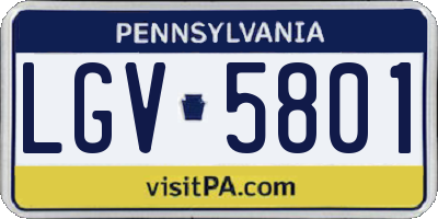 PA license plate LGV5801