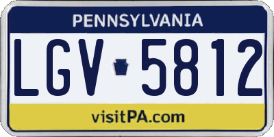 PA license plate LGV5812