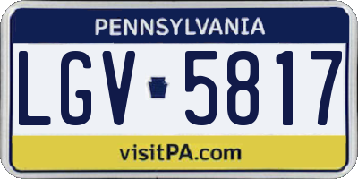 PA license plate LGV5817