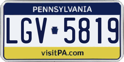 PA license plate LGV5819