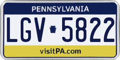 PA license plate LGV5822