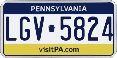 PA license plate LGV5824
