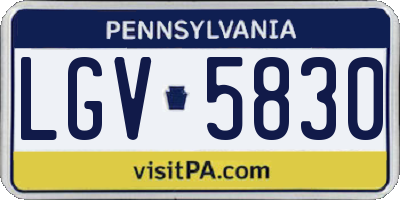 PA license plate LGV5830