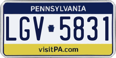 PA license plate LGV5831