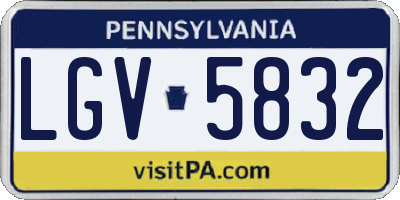 PA license plate LGV5832