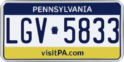 PA license plate LGV5833
