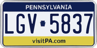 PA license plate LGV5837