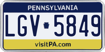 PA license plate LGV5849