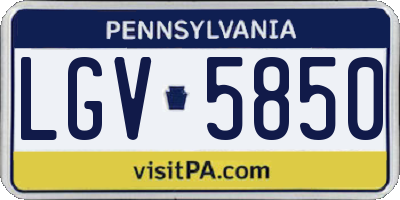 PA license plate LGV5850