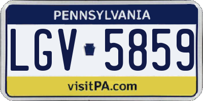 PA license plate LGV5859