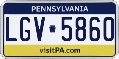 PA license plate LGV5860