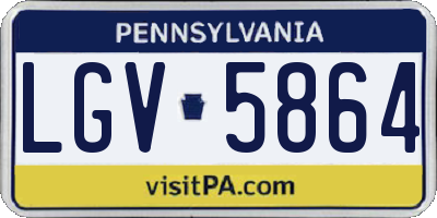 PA license plate LGV5864