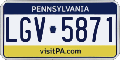 PA license plate LGV5871