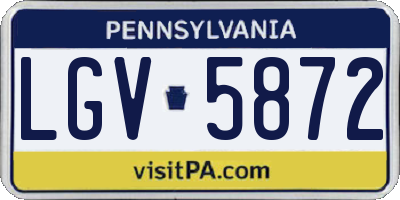 PA license plate LGV5872