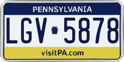 PA license plate LGV5878
