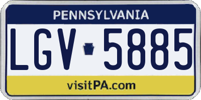 PA license plate LGV5885