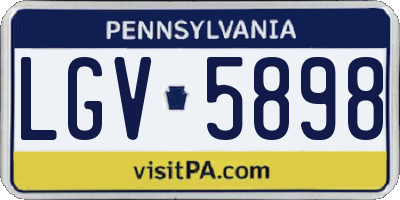 PA license plate LGV5898
