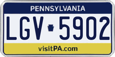 PA license plate LGV5902