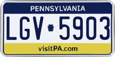 PA license plate LGV5903
