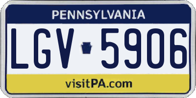 PA license plate LGV5906