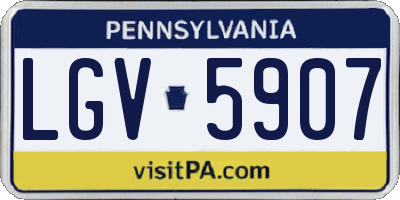 PA license plate LGV5907