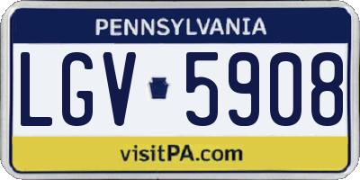 PA license plate LGV5908