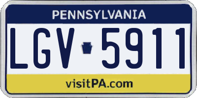 PA license plate LGV5911
