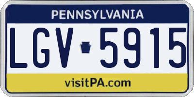 PA license plate LGV5915