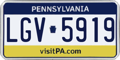 PA license plate LGV5919