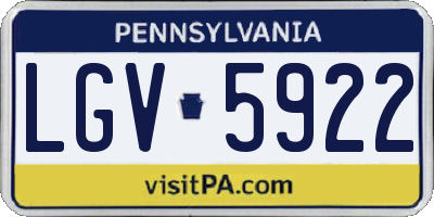 PA license plate LGV5922