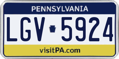 PA license plate LGV5924