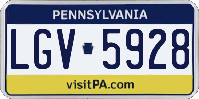 PA license plate LGV5928