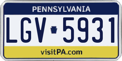 PA license plate LGV5931