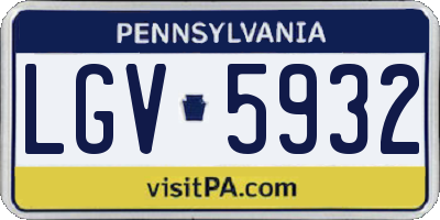 PA license plate LGV5932