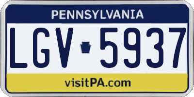 PA license plate LGV5937