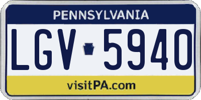 PA license plate LGV5940
