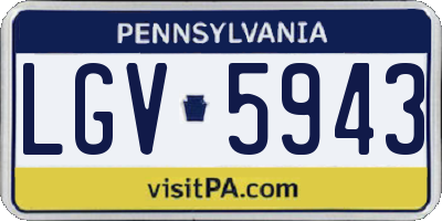 PA license plate LGV5943