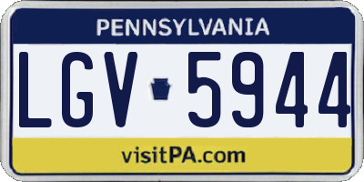 PA license plate LGV5944