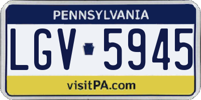 PA license plate LGV5945