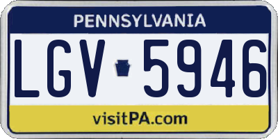 PA license plate LGV5946