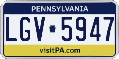 PA license plate LGV5947