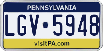 PA license plate LGV5948