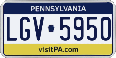 PA license plate LGV5950