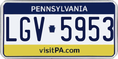 PA license plate LGV5953