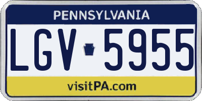 PA license plate LGV5955